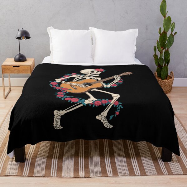 Item preview, Guitar Playing Skeleton Floral Cottagecore Rock Musician designed and sold by CultureSpec.