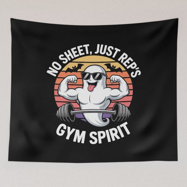 Item preview, Gym Spirit Workout Ghost No Sheet Just Reps Halloween designed and sold by CultureSpec.