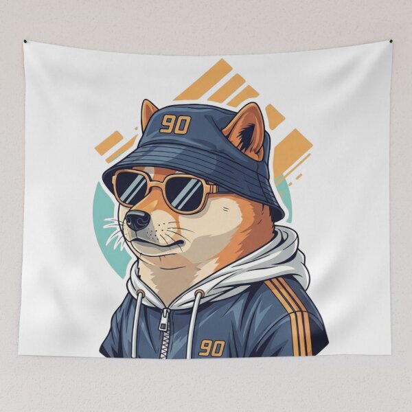 Item preview, Cool Shiba Inu Dog Vector in 90s Hip Hop Streetwear designed and sold by HypeHoundz.