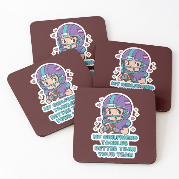 Item preview, Football Humor Sticker – My Girlfriend Tackles Better Than Your Team Funny Lesbian Design designed and sold by TrackinDaTrends.