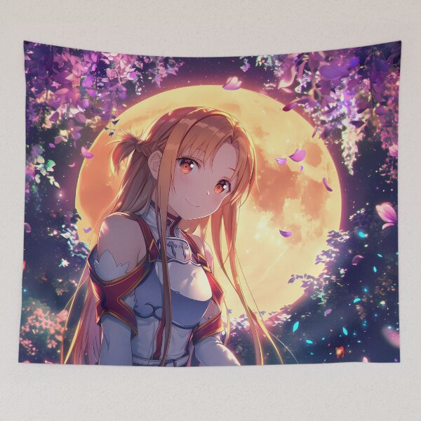 Item preview, Asuna Sword Art Online Anime Girl Wisteria Moon Blossom Glow Serenity designed and sold by HumbertoValveno.