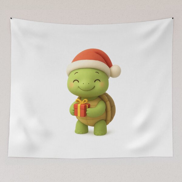 Item preview, Cute Christmas Turtle With Gift | Kawaii Fun Christmas Art designed and sold by Moons Studio.