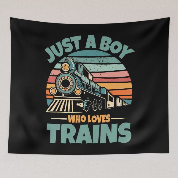 Item preview, Just A Boy Who Loves Trains designed and sold by MelanieMiram1.