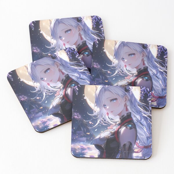 Item preview, Shenhe Genshin Impact Anime Girl Wisteria Moonlight Frost Night Silver designed and sold by HumbertoValveno.