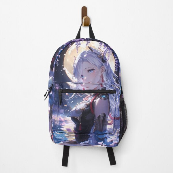 Item preview, Shenhe Genshin Impact Anime Girl Wisteria Moonlight Frost Night Silver designed and sold by HumbertoValveno.