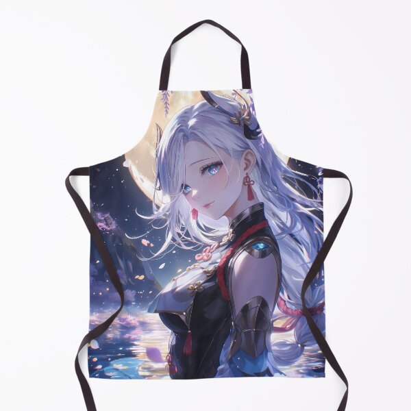Item preview, Shenhe Genshin Impact Anime Girl Wisteria Moonlight Frost Night Silver designed and sold by HumbertoValveno.