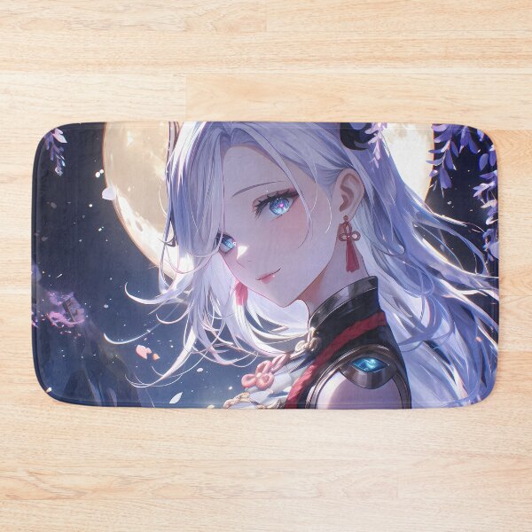 Item preview, Shenhe Genshin Impact Anime Girl Wisteria Moonlight Frost Night Silver designed and sold by HumbertoValveno.