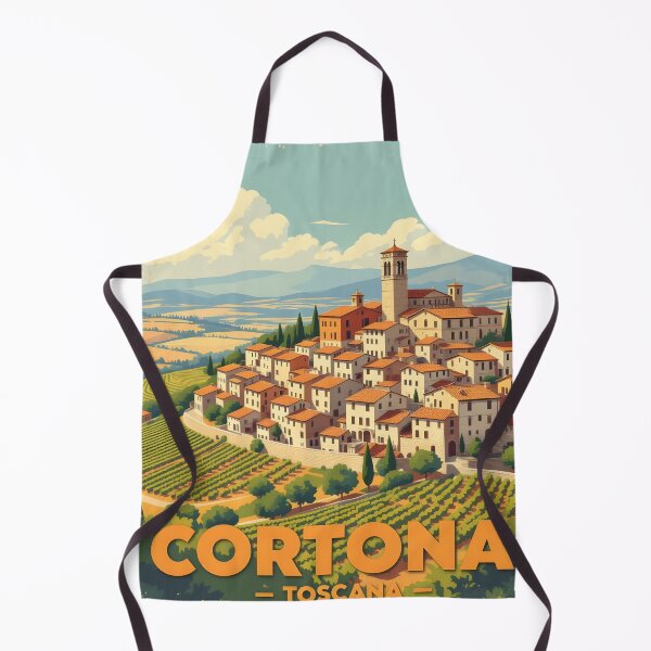 Item preview, Cortona, Tuscany, Italy: Vintage-Style Painterly Travel Poster designed and sold by LSVart.