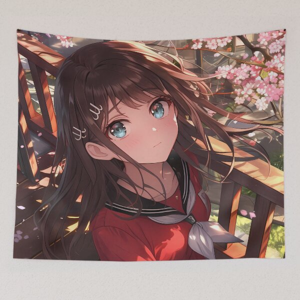 Item preview, Maki Harukawa Sakura Blossom Danganronpa Anime Girl Waifu Quiet Japanese Spring Mood designed and sold by HumbertoValveno.