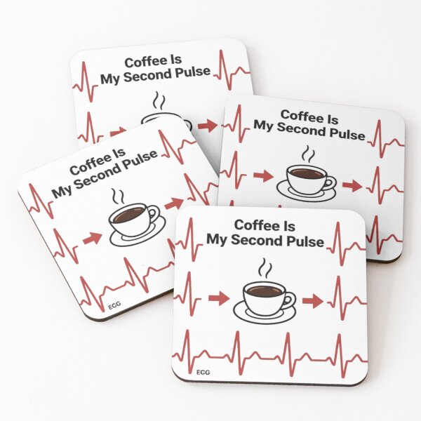 Item preview, Coffee Is My Second Pulse - Funny Nurse ECG Line designed and sold by VibeNationArt.