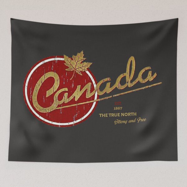 Item preview, Vintage Canada Est. 1867 – True North Strong and Free Distressed Logo - Black edition designed and sold by Miss Cutie Designs.