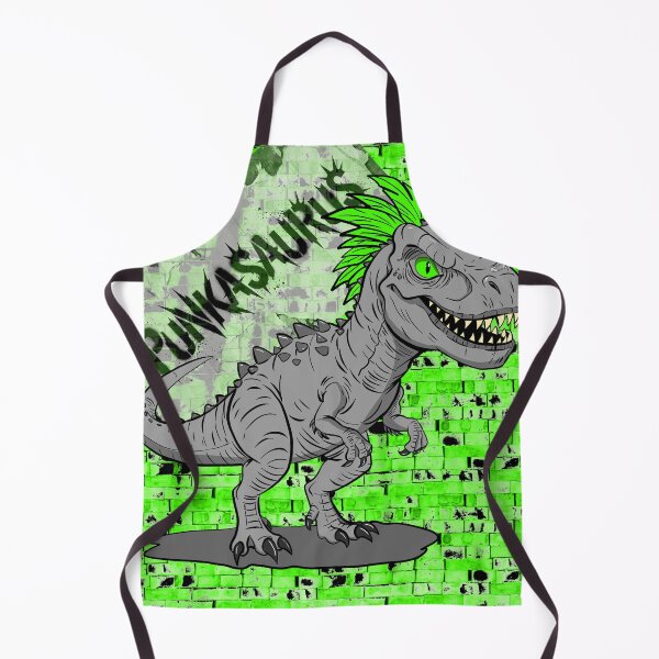 Artikelvorschau, Punkasaurus T-Rex Graffiti-Illustration mit grünem Irokesenschnitt entworfen und verkauft von MAF_Merch.