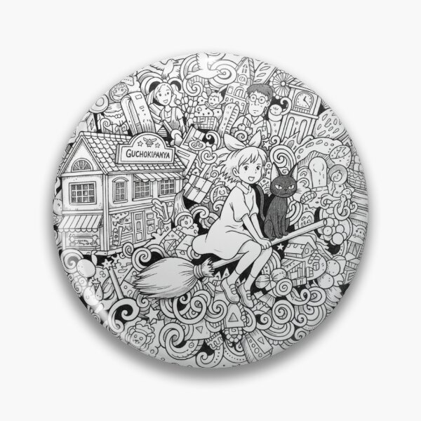 Aperçu de l'œuvre Gribouillage fantaisiste de livraison - Illustration simple d'une sorcière volante créée et vendue par PrintByte.