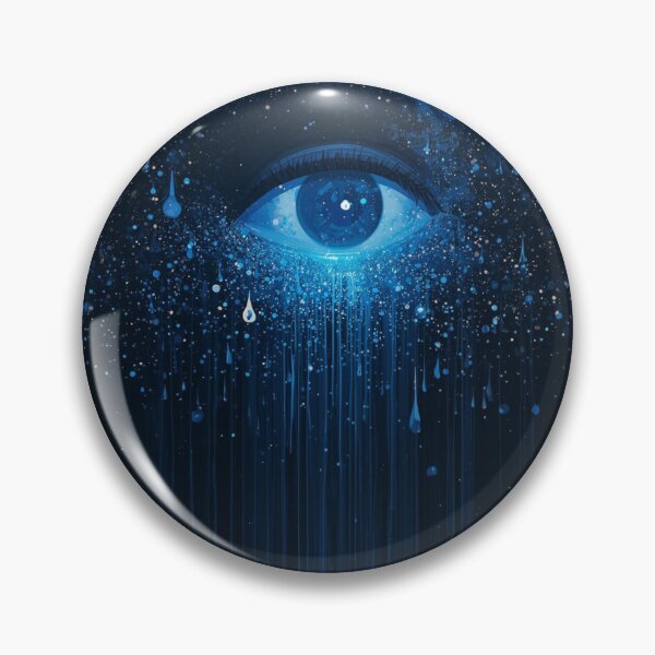 Item preview, Cosmic Eye Galaxy Tears Surreal Art - Blue Nebula Starry Eye with Cosmic Rain Digital Artwork designed and sold by TitanRN.