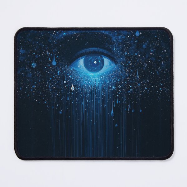 Item preview, Cosmic Eye Galaxy Tears Surreal Art - Blue Nebula Starry Eye with Cosmic Rain Digital Artwork designed and sold by TitanRN.