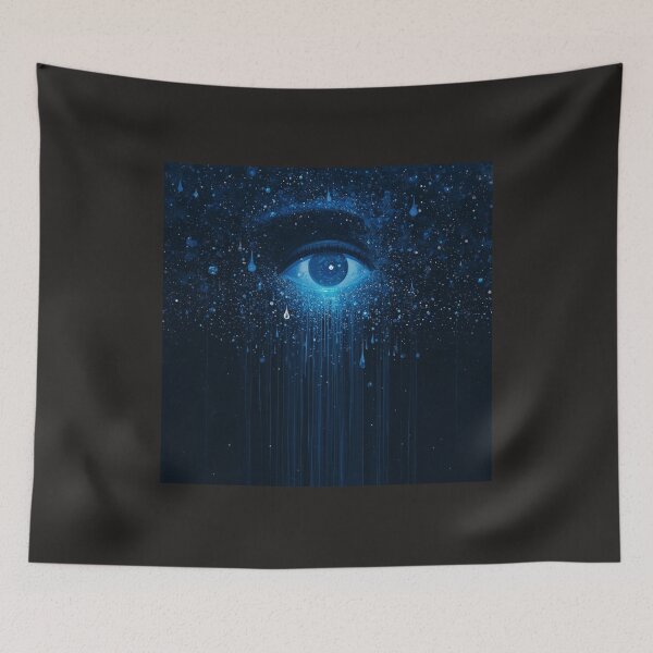 Item preview, Cosmic Eye Galaxy Tears Surreal Art - Blue Nebula Starry Eye with Cosmic Rain Digital Artwork designed and sold by TitanRN.