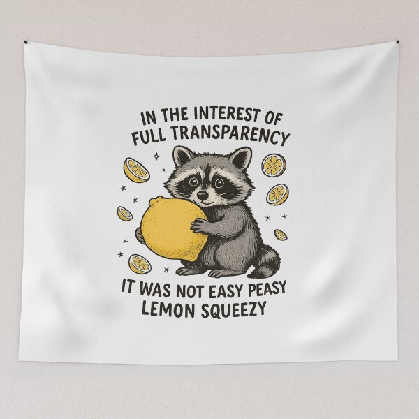 Item preview, Funny Raccoon Lemon Sticker – Not Easy Peasy Lemon Squeezy Cute Animal designed and sold by Printsouf.
