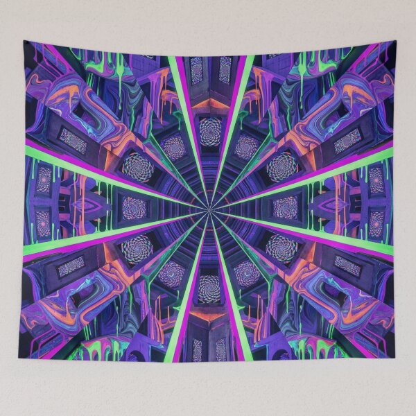 Item preview, Digital Meltdown: Hypnotic Neon Glitch Tunnel & Toxic Slime Art designed and sold by DeluluWear.