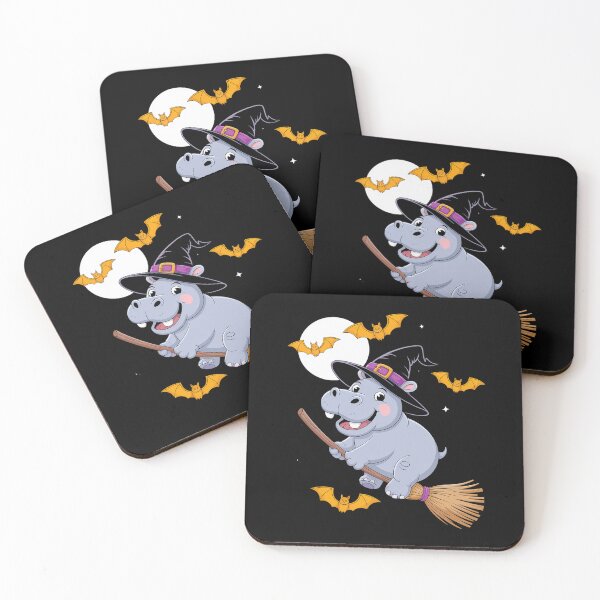 Item preview, Hippo Witch Hat Riding Broom Stick Zoo Animal Lover designed and sold by estellaken.