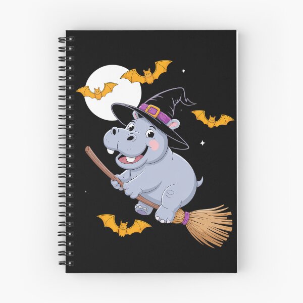 Item preview, Hippo Witch Hat Riding Broom Stick Zoo Animal Lover designed and sold by estellaken.