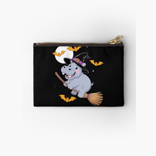 Item preview, Hippo Witch Hat Riding Broom Stick Zoo Animal Lover designed and sold by estellaken.