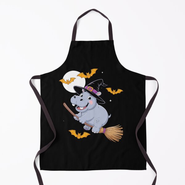 Item preview, Hippo Witch Hat Riding Broom Stick Zoo Animal Lover designed and sold by estellaken.