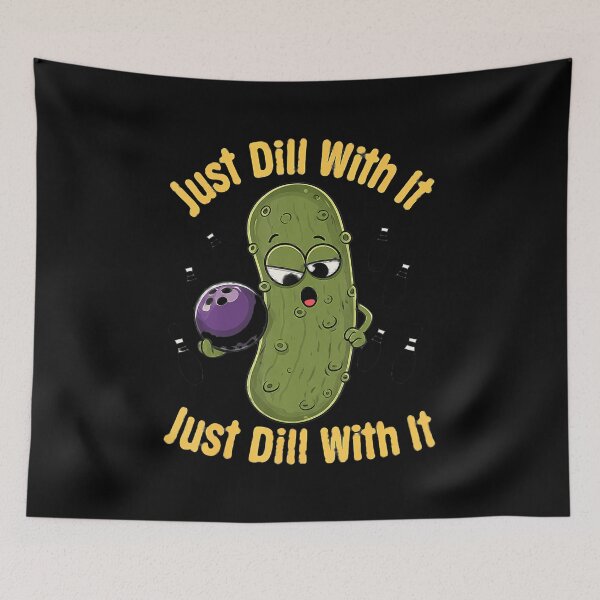 Item preview, Just Dill With It Funny Pickle Bowling Ball Humor designed and sold by LavetaCatherine.