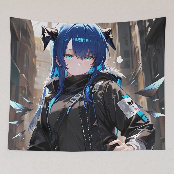 Item preview, Prelude Mostima Arknights Alley Shadow Halo Blue Urban Mystery designed and sold by HumbertoValveno.