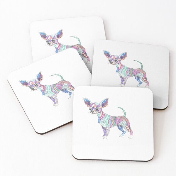 Item preview, Cute colourful chihuahua with big ears designed and sold by Mandala Animal.