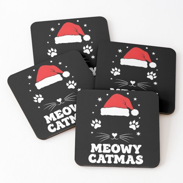Item preview, Meowy Catmas Cute Kitten Cats Santa Hat Christmas Xmas designed and sold by BakeryDozen.