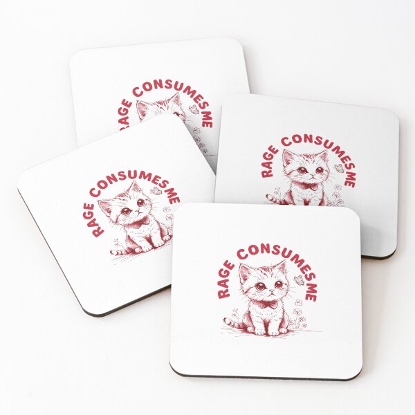 Item preview, Rage Consumes Me Cute Kitten — Funny Ironic Kawaii Cat Art designed and sold by Colorful-Garden.