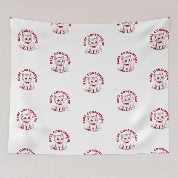Item preview, Rage Consumes Me Cute Kitten — Funny Ironic Kawaii Cat Art designed and sold by Colorful-Garden.