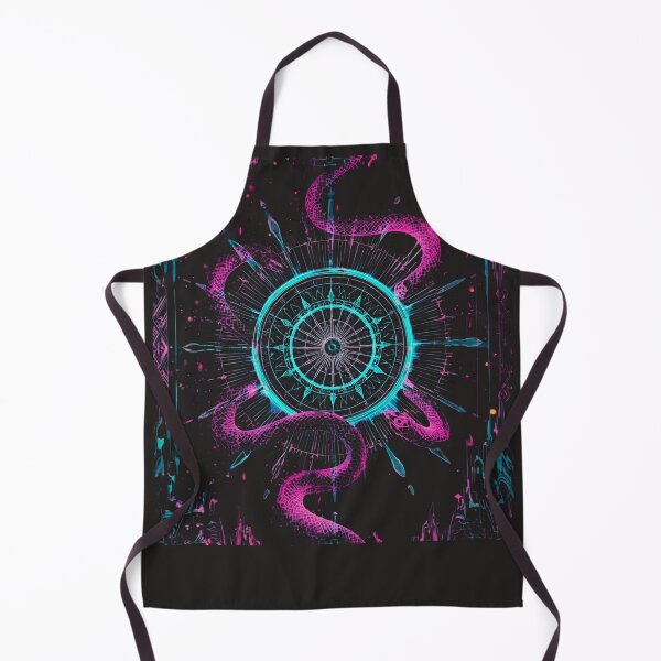 Item preview, Neon Ouroboros Snake Cyberpunk Art Pink Cyan Glow Mystical Symbol designed and sold by TitanRN.