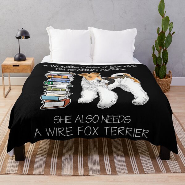 Item preview, A Woman Cannot Survive On Reading Alone Wire Fox Terrier Dog designed and sold by GeorgeneCharlo.