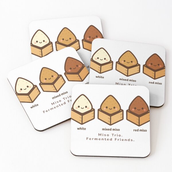 Item preview, Miso Trio – Fermented Friends | Cute Japanese Food Icon Art designed and sold by Yohei-Studio.