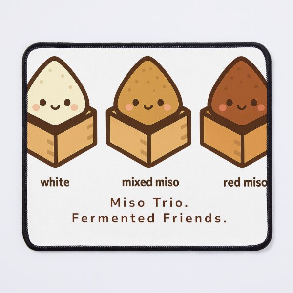 Item preview, Miso Trio – Fermented Friends | Cute Japanese Food Icon Art designed and sold by Yohei-Studio.
