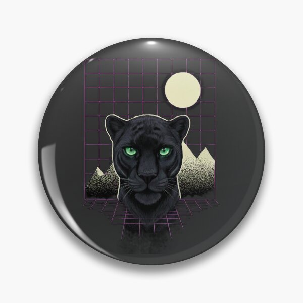 Artikelvorschau, Black Panther Eyes on Synthwave Grid entworfen und verkauft von MartinxMarie.