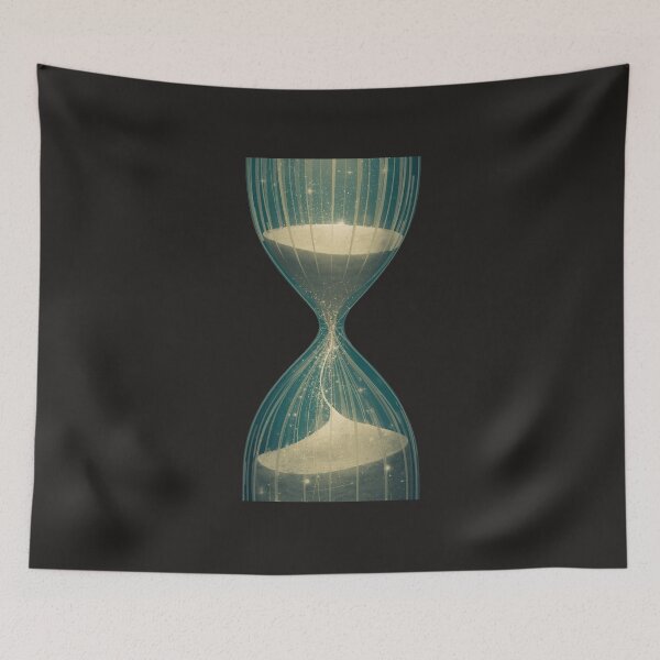 Item preview, Cosmic Hourglass with Falling Stardust Sand - Surreal Galaxy Time Art designed and sold by TitanRN.