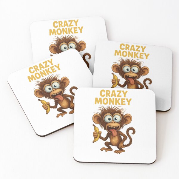 Item preview, Crazy Monkey Cartoon designed and sold by PawsGiggles.