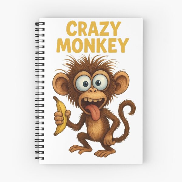 Item preview, Crazy Monkey Cartoon designed and sold by PawsGiggles.