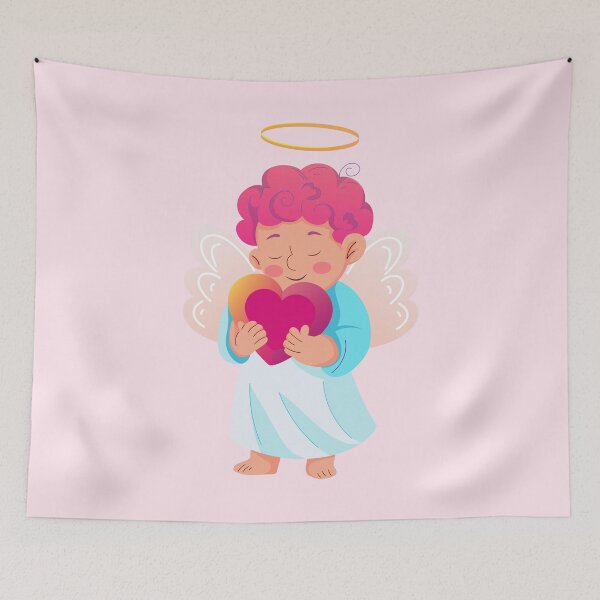 Item preview, Cute Angel Holding a Heart designed and sold by Mariia Berezhna.