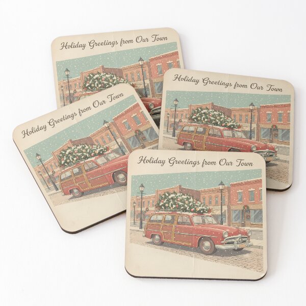 Item preview, Vintage Holiday Drive Through Town designed and sold by digisetumedia.