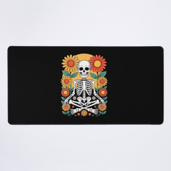Item preview, Skeleton Meditating Among Vibrant Sunflowers designed and sold by ToriKarla.