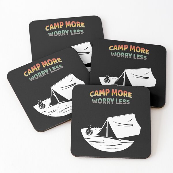 Item preview, Camp More Worry Less Retro Camping Design for Nature Lovers designed and sold by GetGoodFit.