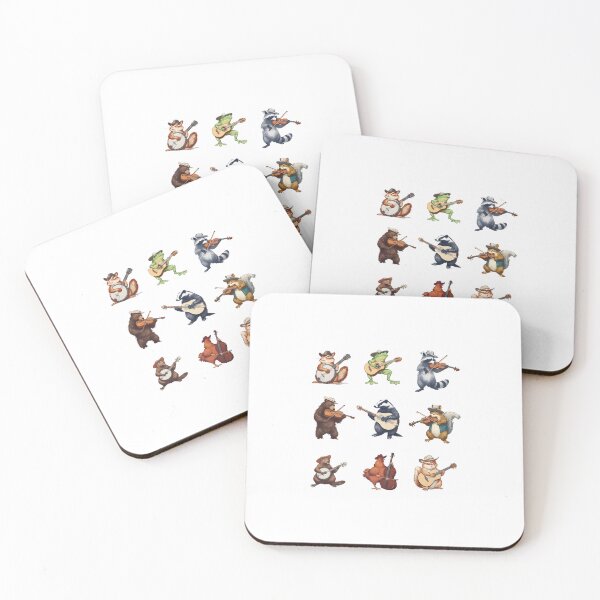 Item preview, Woodland Critters Bluegrass Band — Cute Country Animal Musicians Art designed and sold by Colorful-Garden.