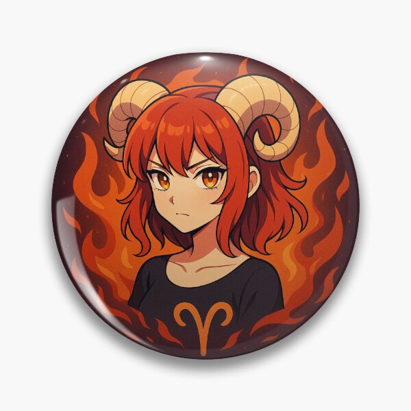 Item preview, Aries Anime Zodiac Girl | Fiery Aesthetic Abstract Astrology Art designed and sold by TrendBoost.