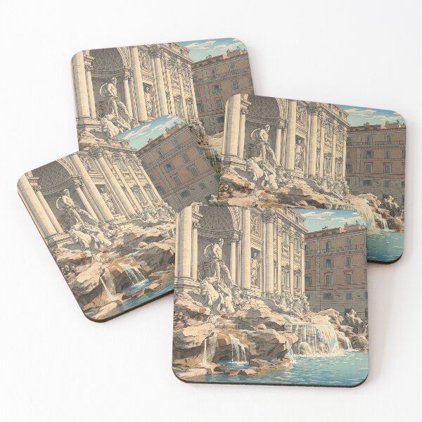 Item preview, The Trevi Fountain Japanese Woodblock Print designed and sold by Takeda-art.