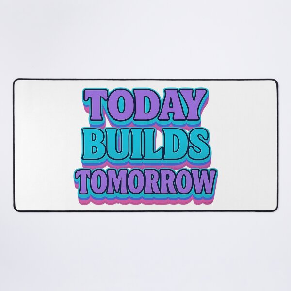 Item preview, Today Builds Tomorrow Vaporwave Retro Quote | Neon Aesthetic Motivational Typography designed and sold by CreativeXHub.