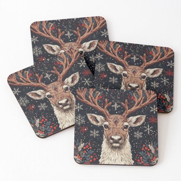 Item preview, Scandinavian Reindeer Embroidery – Winter Mythology Needlework Art designed and sold by MiraLumeStudio.