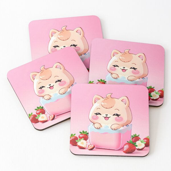 Item preview, Kawaii Shiba in Strawberry Milk Glas – Cute Pastel Dog Art designed and sold by Visualynx.